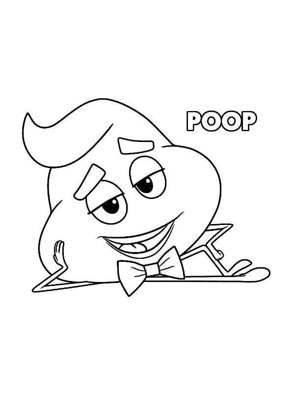 Print poop emoji movie kleurplaat